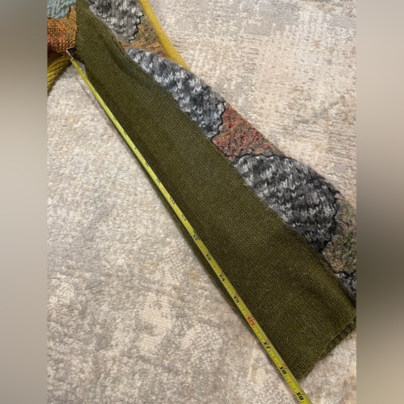 Anthropologie Charlie & Robin Harlequin Patchwork Knit Sweater Chunky Boho RARE - Picture 14 of 16